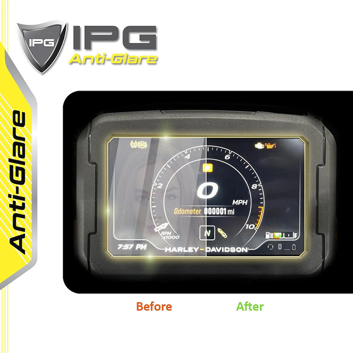 Harley Pan Amerıca 1250/1250 S - 2021/2020 Için Ipg Anti-Glare Yansıma Önleyici Mat Ekran Koruyucu
