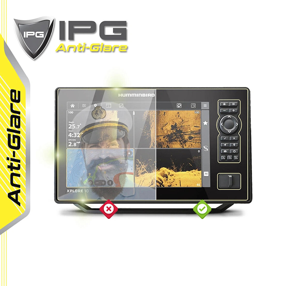 Humminbird XPLORE 10 CMSI+ Fish Finder - IPG Anti-Glare Yansıma Önleyici Mat Ekran Koruyucu
