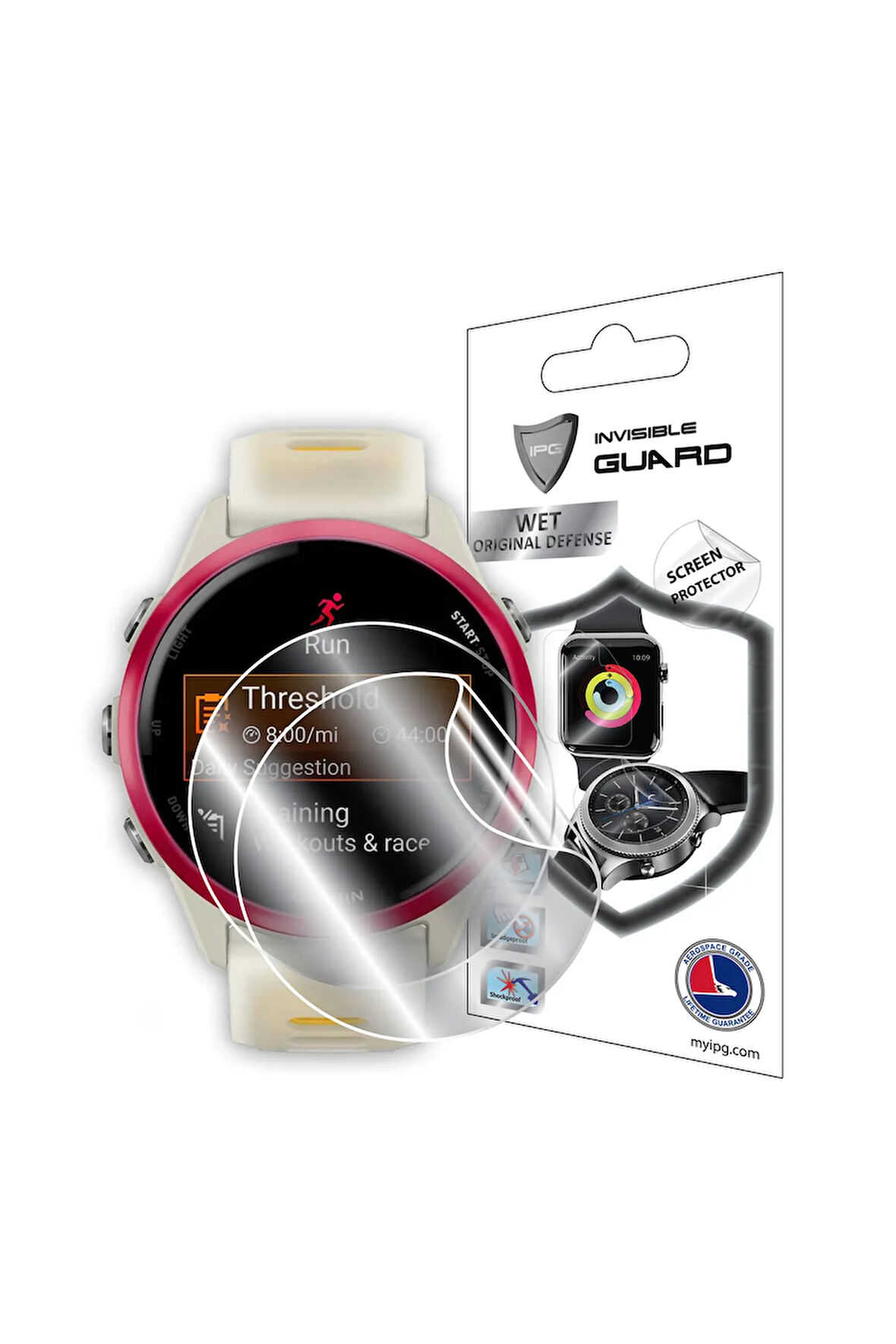 Garmin Forerunner 570-42mm uyumlu IPG HydroGel Ekran Koruyucu (2 Adet)