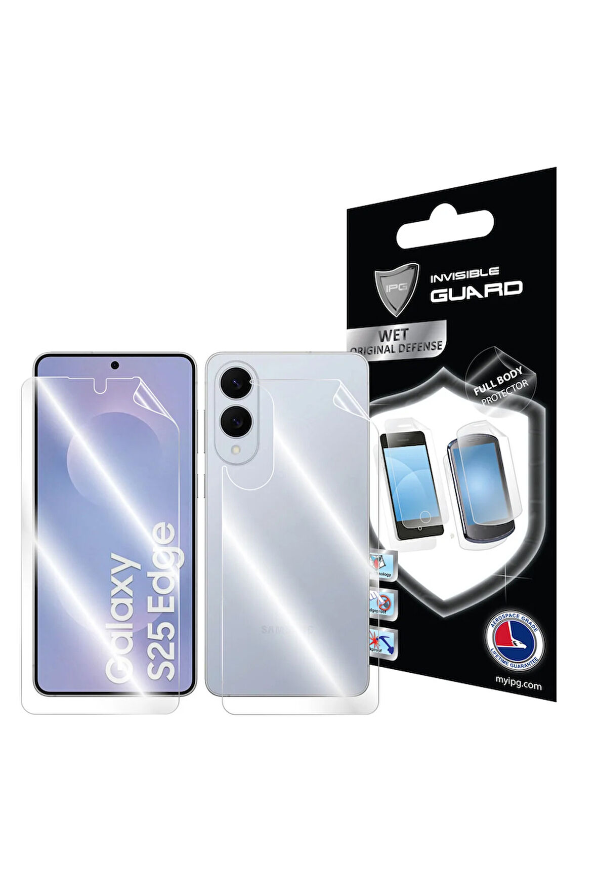 Samsung Galaxy S25 Edge için IPG Hydrogel Tam Kaplama (Ekran ve Arka Koruma)