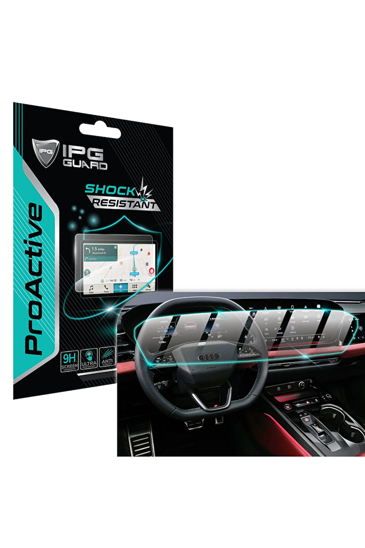 Audi 2025 A6 Q6 - A5 / S5 11.9" Gösterge 14.5" Navi (Tek Parça) 9H IPG ProActive Ekran Koruma
