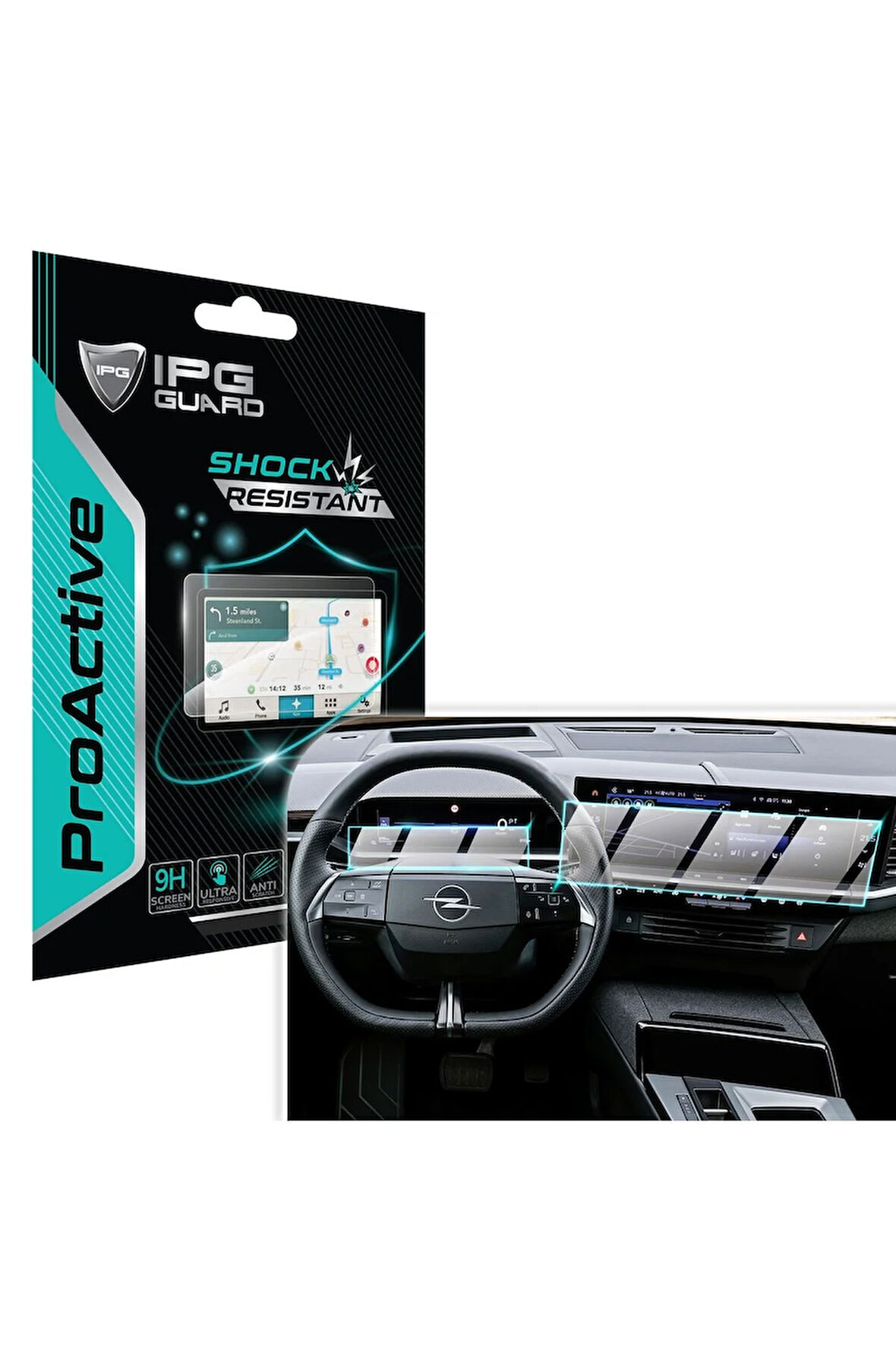 Opel 2025 Grandland Gs 16" Navigasyon + 10" Gös.paneli (2 Parça) Ipg Proactive Ekran Koruyucu Uyumlu