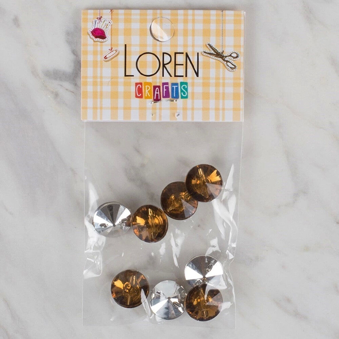 Loren Crafts kahverengi 8 li düğme - 208