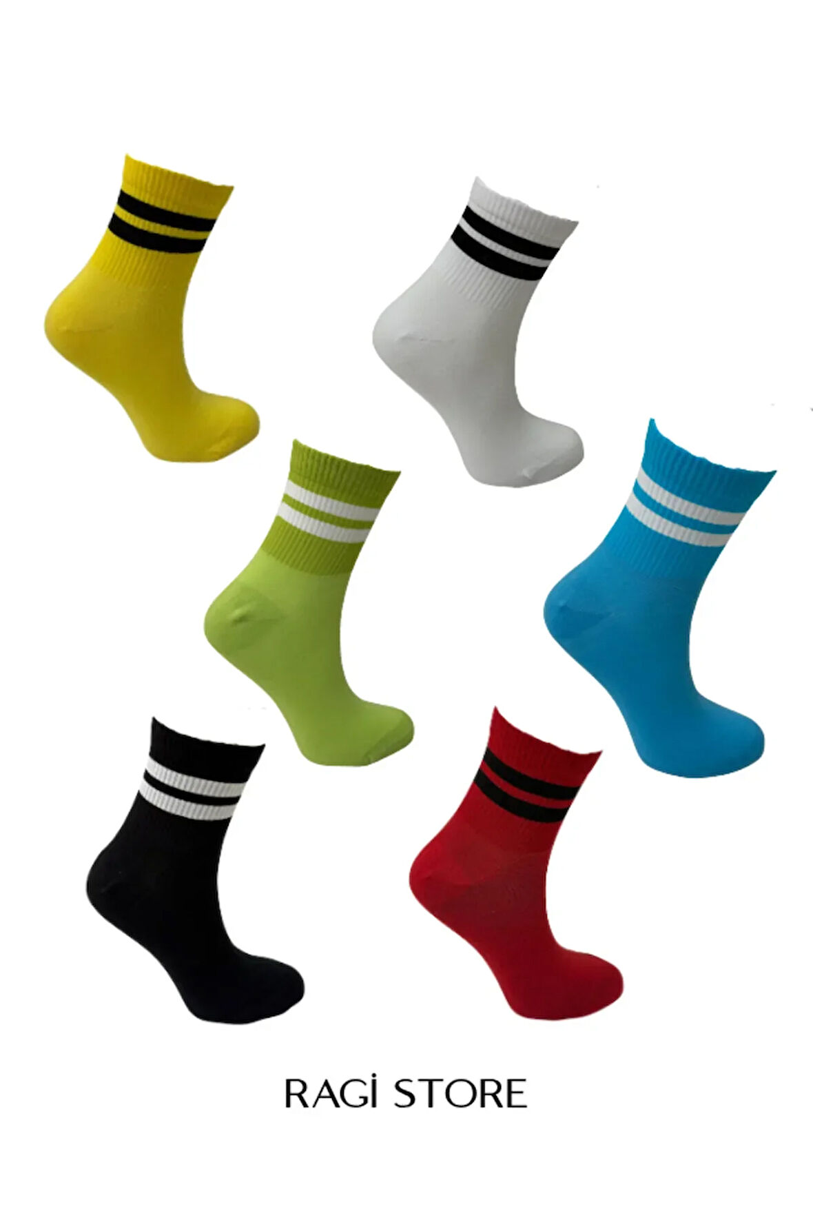 6'lı Unısex Burun Dikişsiz Yıkamalı Orta Konç Kolej