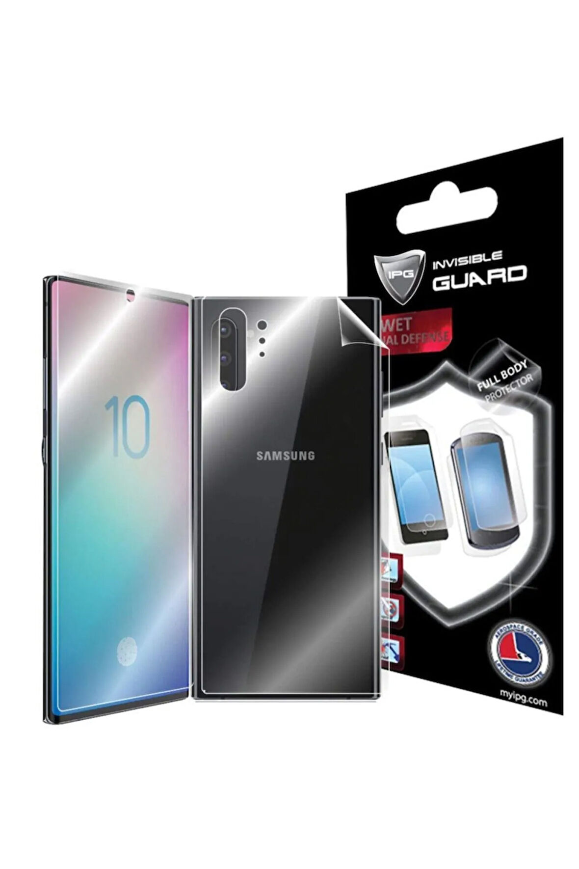 Samsung Galaxy Note 10 Plus Görünmez Hydrogel Tam Kaplama (EKRAN VE ARKA KORUMA)