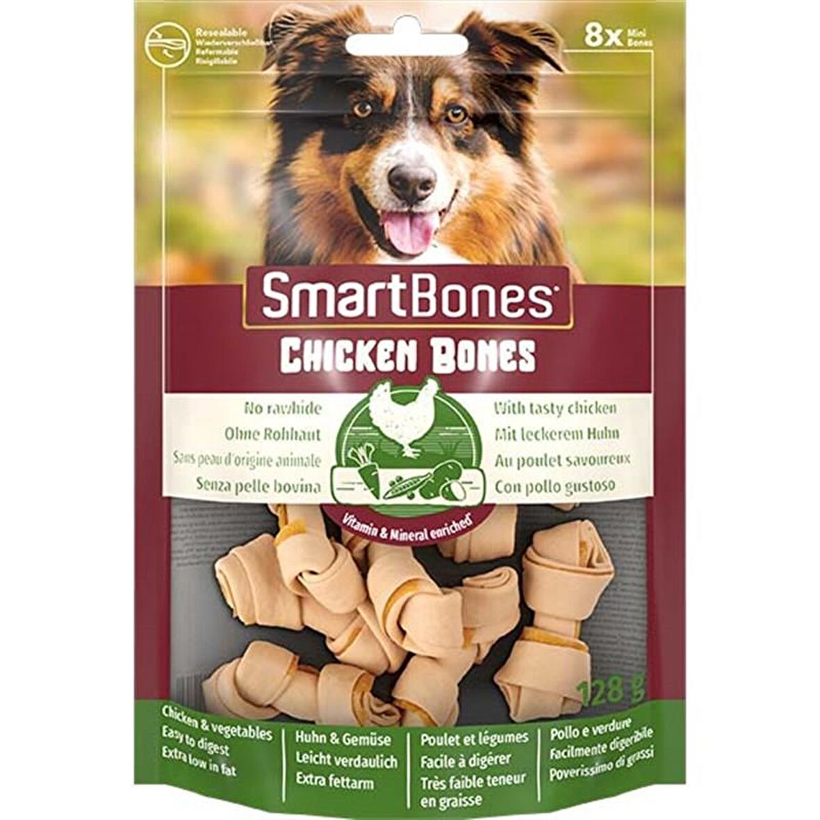 SmartBones Tavuklu Düğüm Köpek Ödül Kemiği Mini 8 Adet 128 Gr