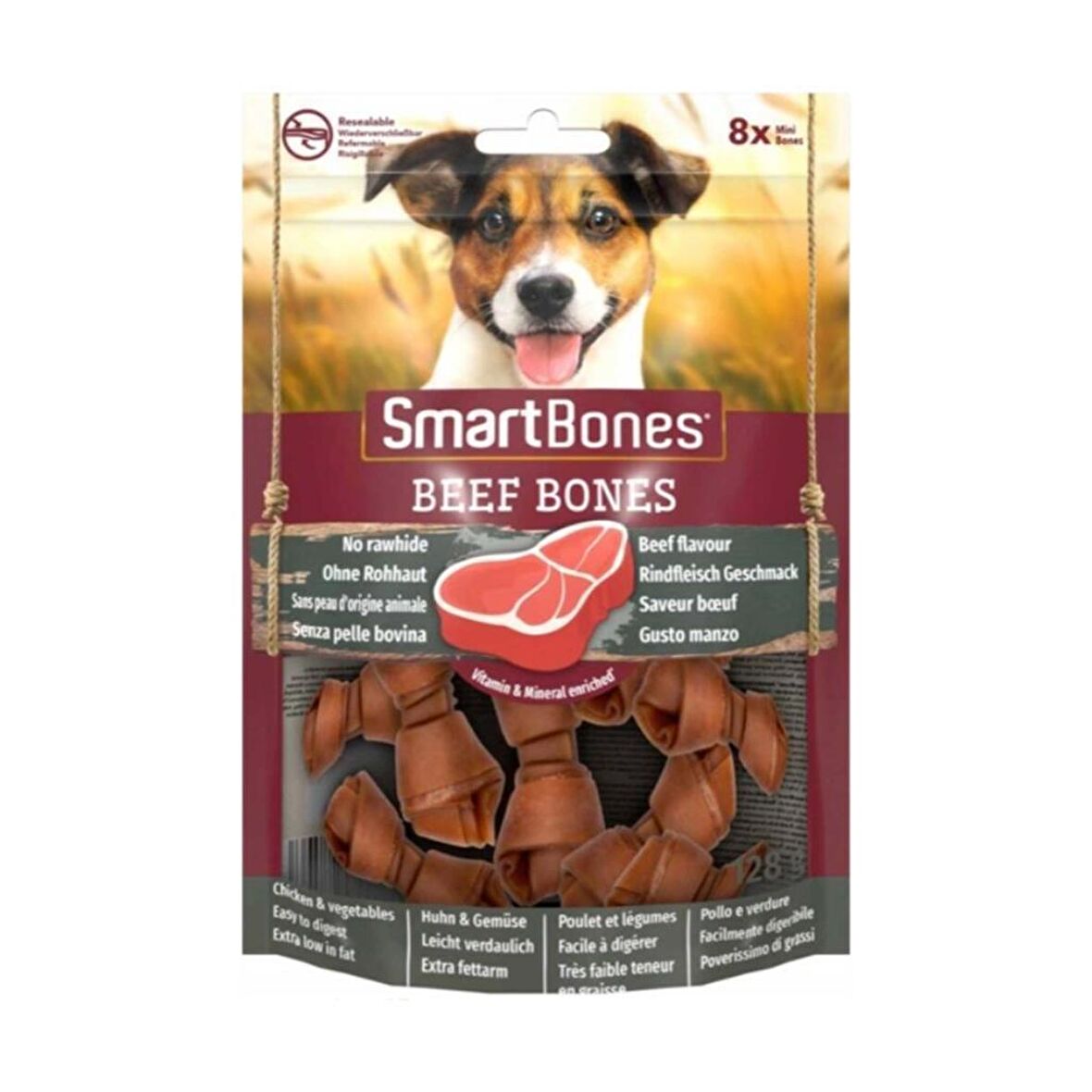 Smart Bones Beef Mini 8 Adet Köpek Için Atıştırmalıklar. 128 Gr