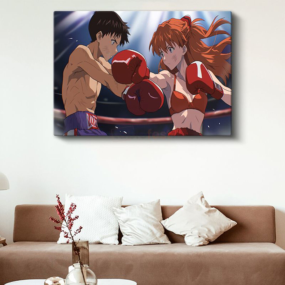 Boks Maçı - Ring Işıkları Anime Kanvas Tablo