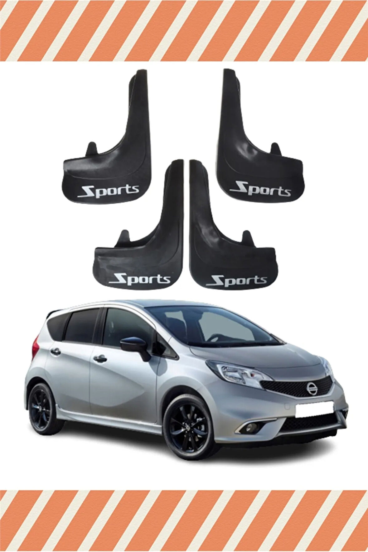 Nissan Note Sports yazılı 4’lü tozluk çamurluk paçalık kaliteli ve şık koruma