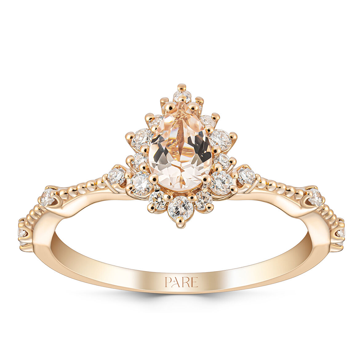 0,53 Karat Morganit Pırlanta Yüzük