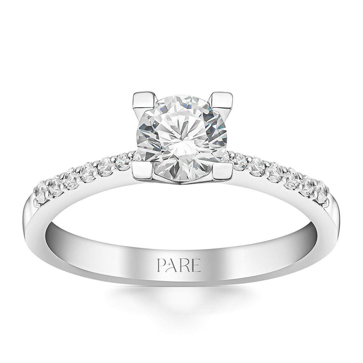 0,62 Karat Kolu Taşlı Tektaş Pırlanta Yüzük 