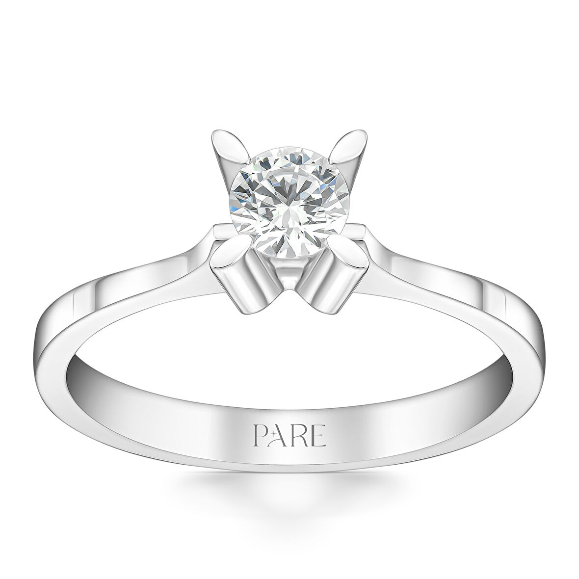 F Renk 0,40 Karat HRD Sertifikalı Tektaş Pırlanta Yüzük