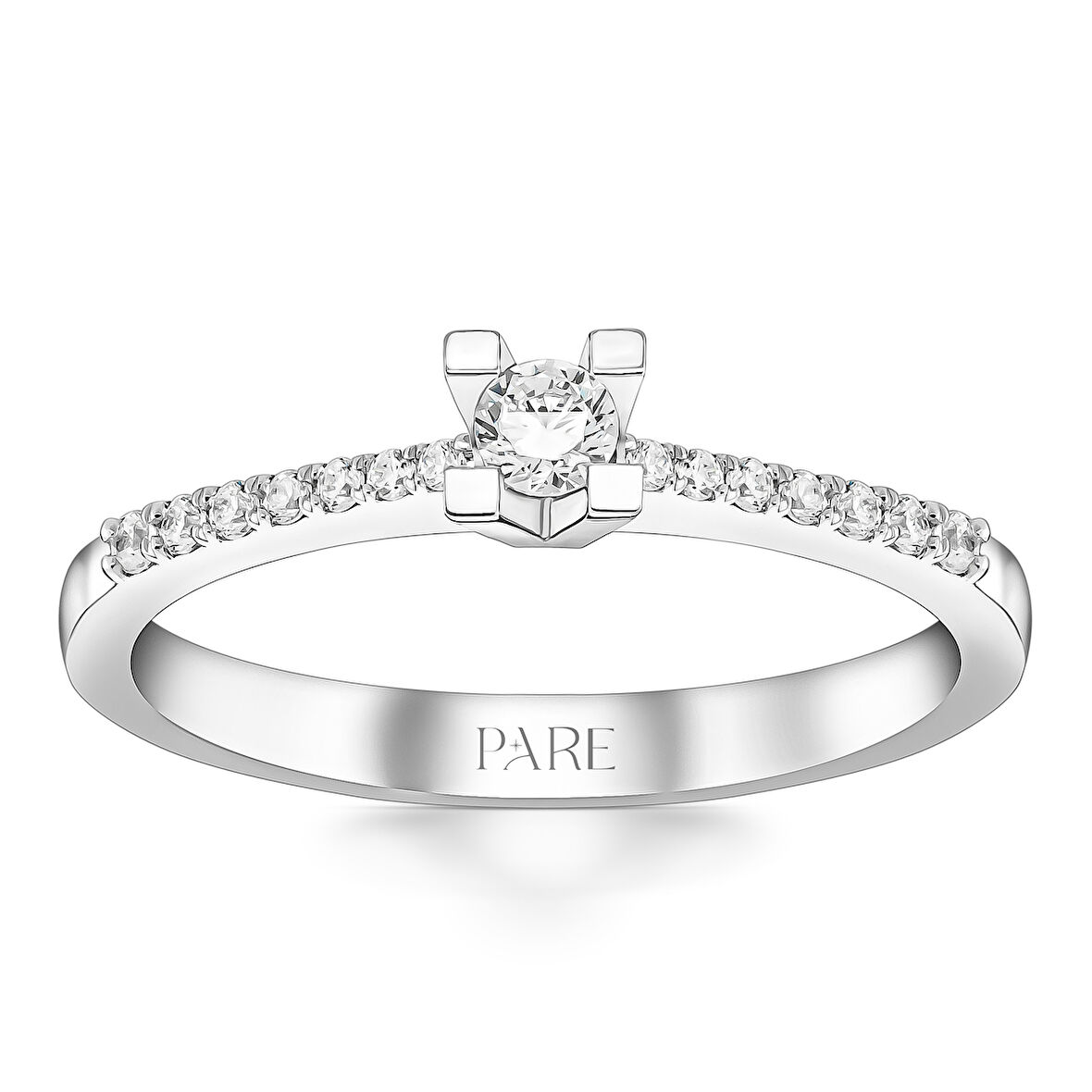 0,27 Karat Kolu Taşlı Tektaş Pırlanta Yüzük 