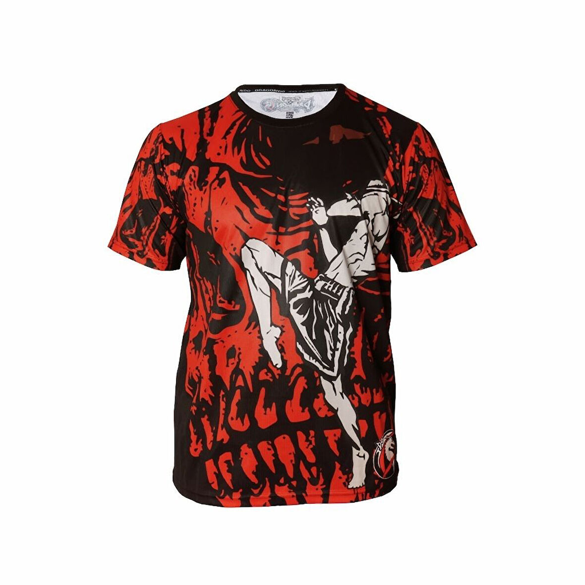DragonDo TX8597 Kick Boks  Muaythai Tişört Kırmızı Dijital Baskılı Tişört