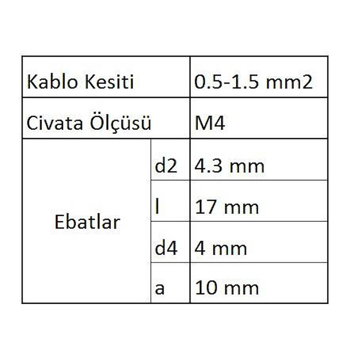 GCU4001 Çatal Uçlu İzoleli Kablo Ucu 100 Adet