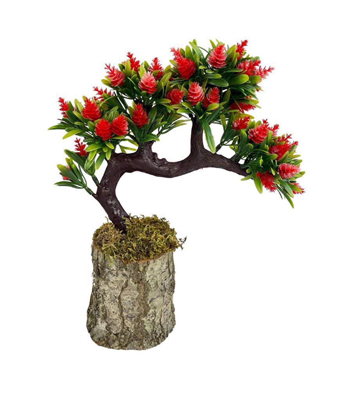 Bonsai Dekoratif Yapay Ağaç Kırmızı Kozalaklı Sedir Ağacı Bonzai 30CM