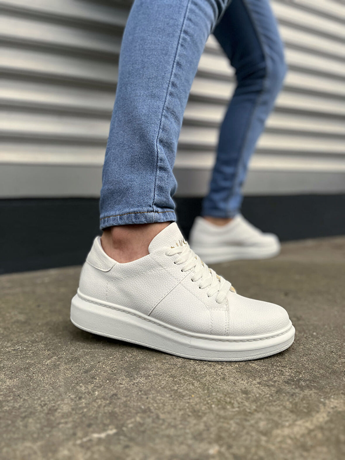 Boost Bağcıklı Deri Erkek Günlük Sneaker Ayakkabı - Beyaz