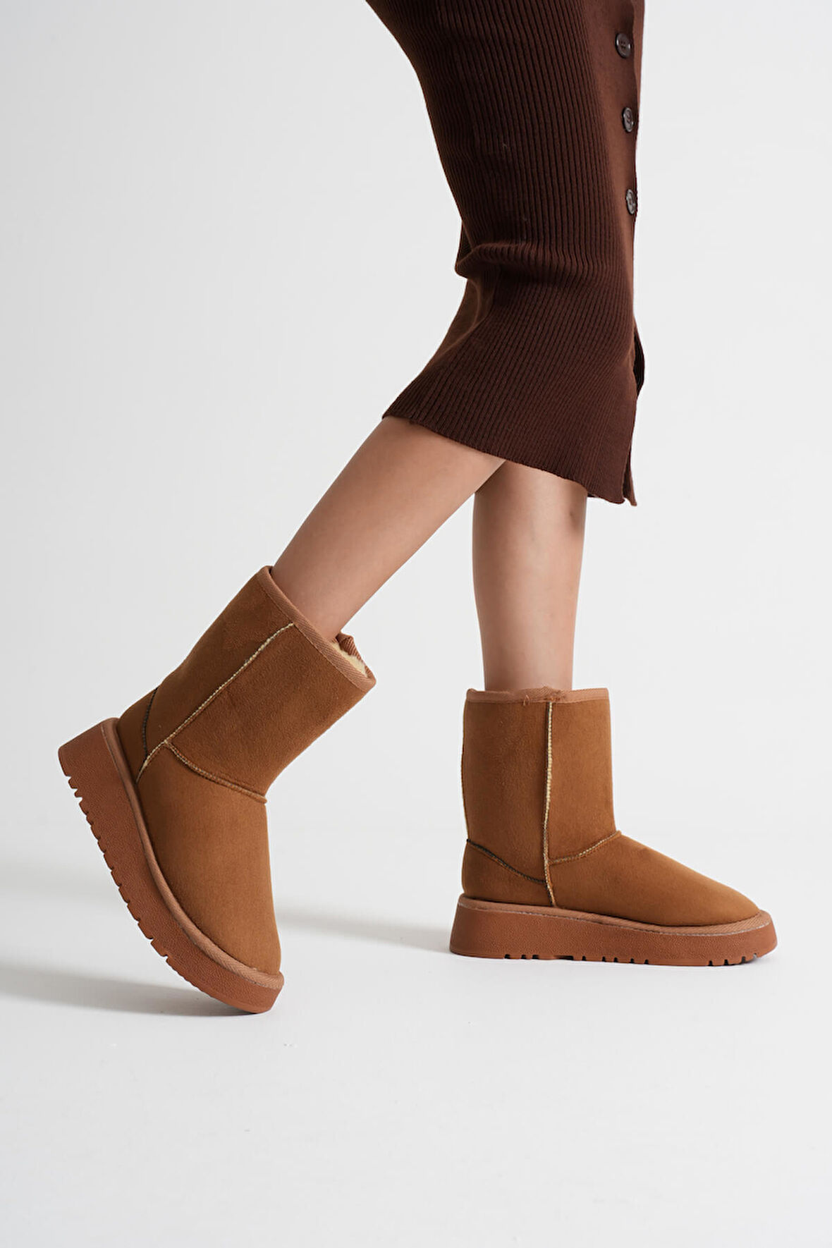 Asina Kadın Taba Kışlık Kürklü Bot