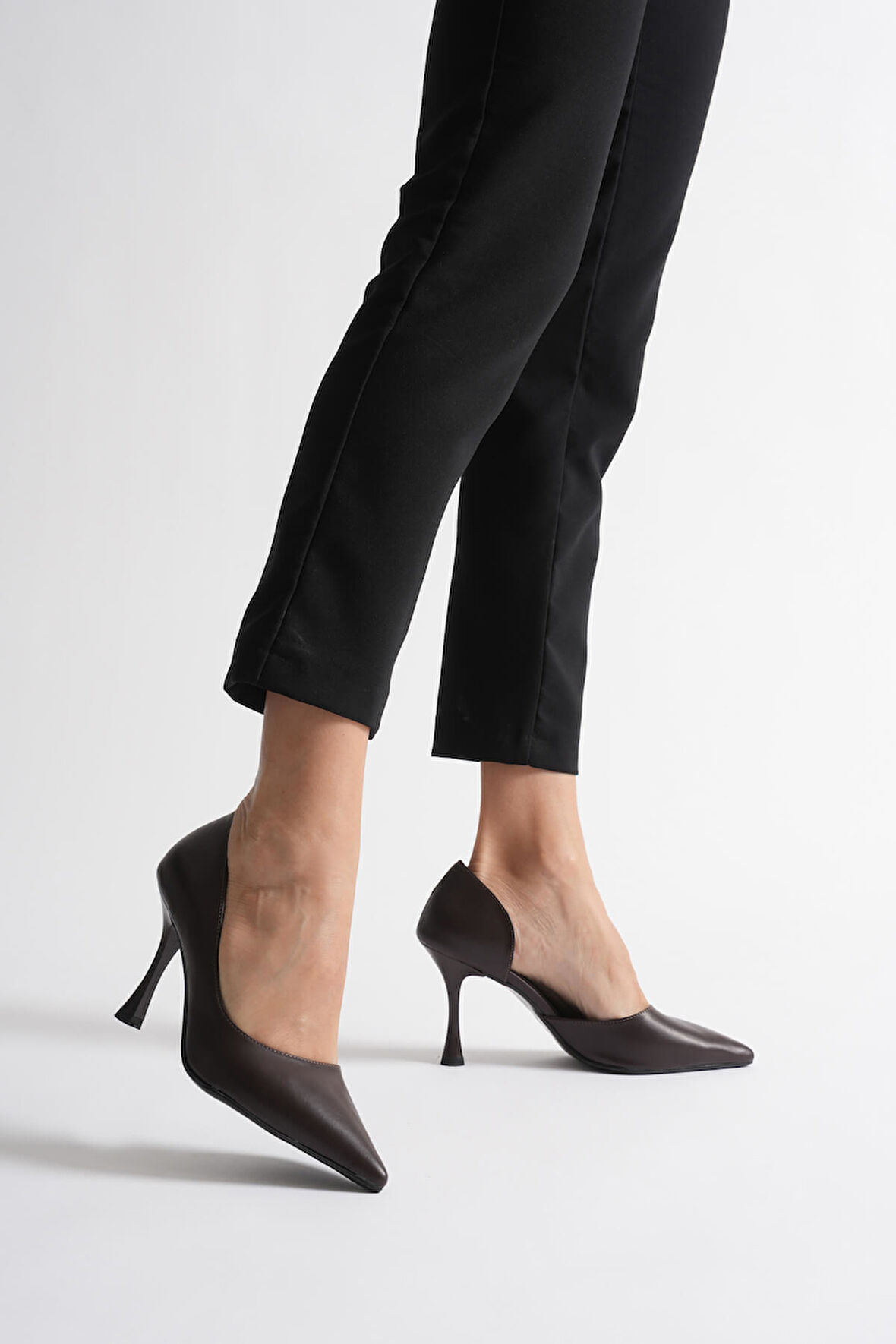 Alegna Kadın Acı Kahve Cilt Topuklu Ayakkabı