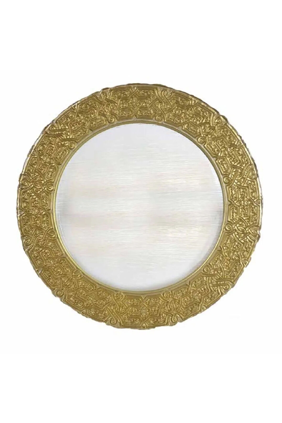 Ottoman Supla Servis Tabagi Cam Altin Bordur 6 Adet - 33 Cm