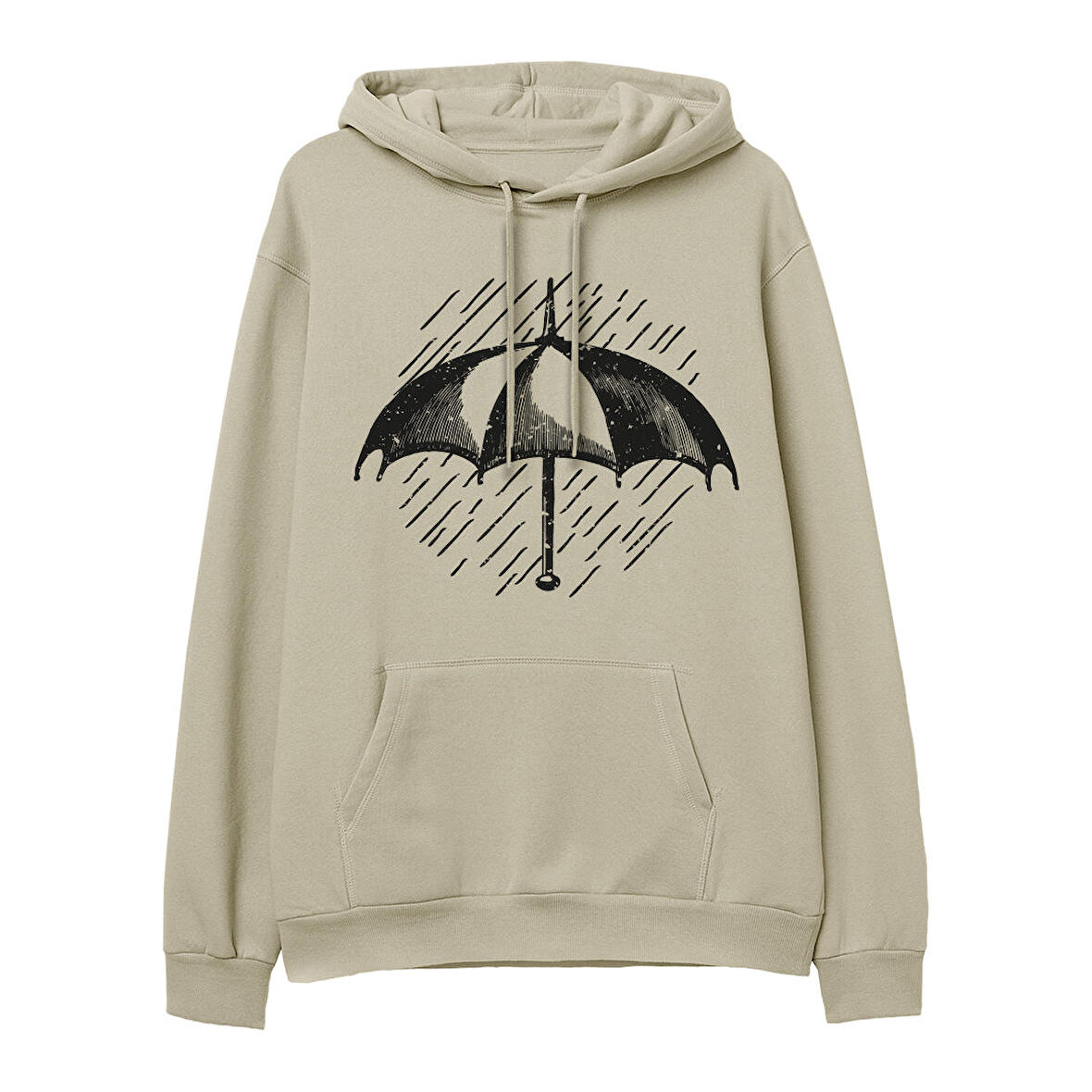 Umbrella  Baskılı Krem Hoodie