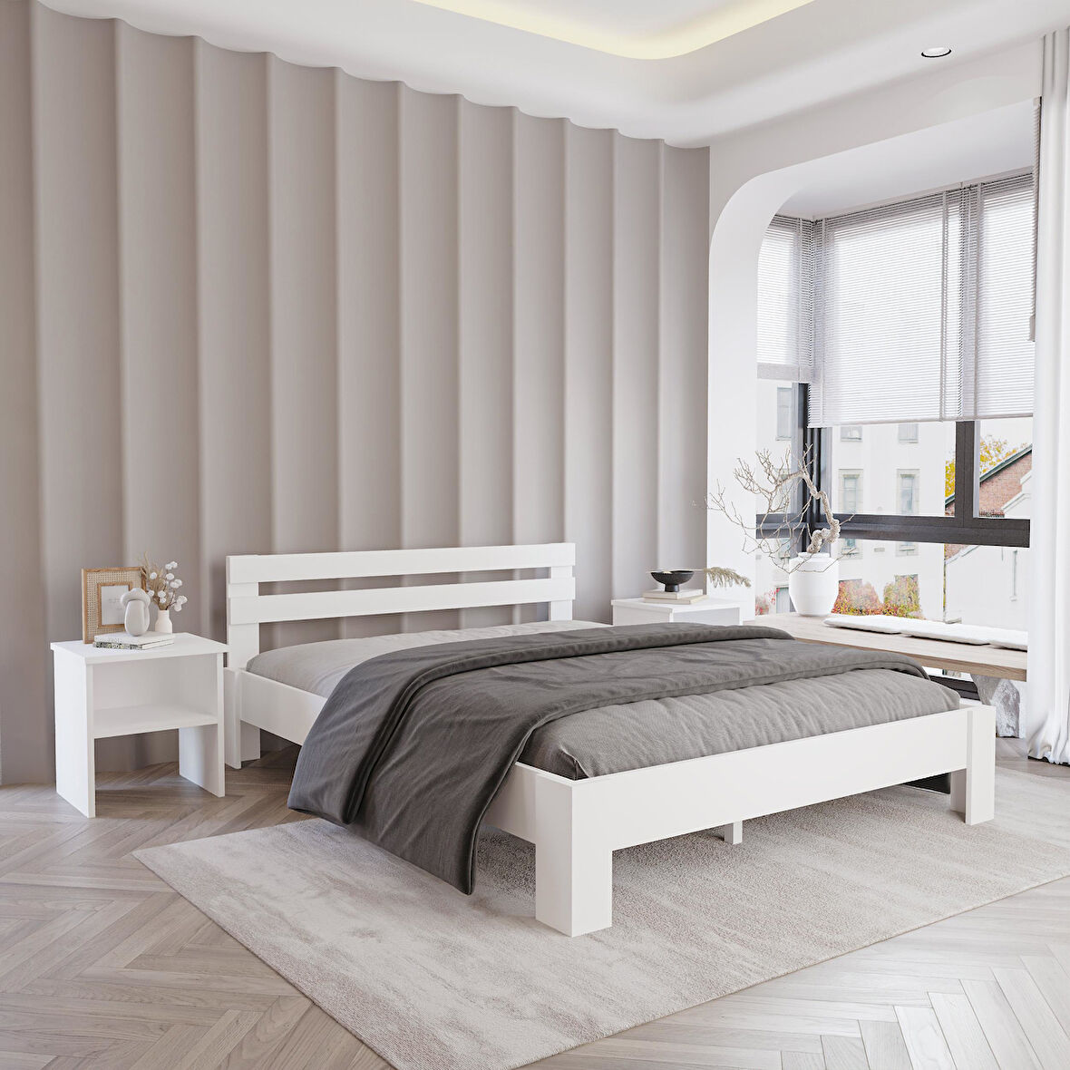 Letto MDF Karyola Komodin Set | Kolay Kurulum