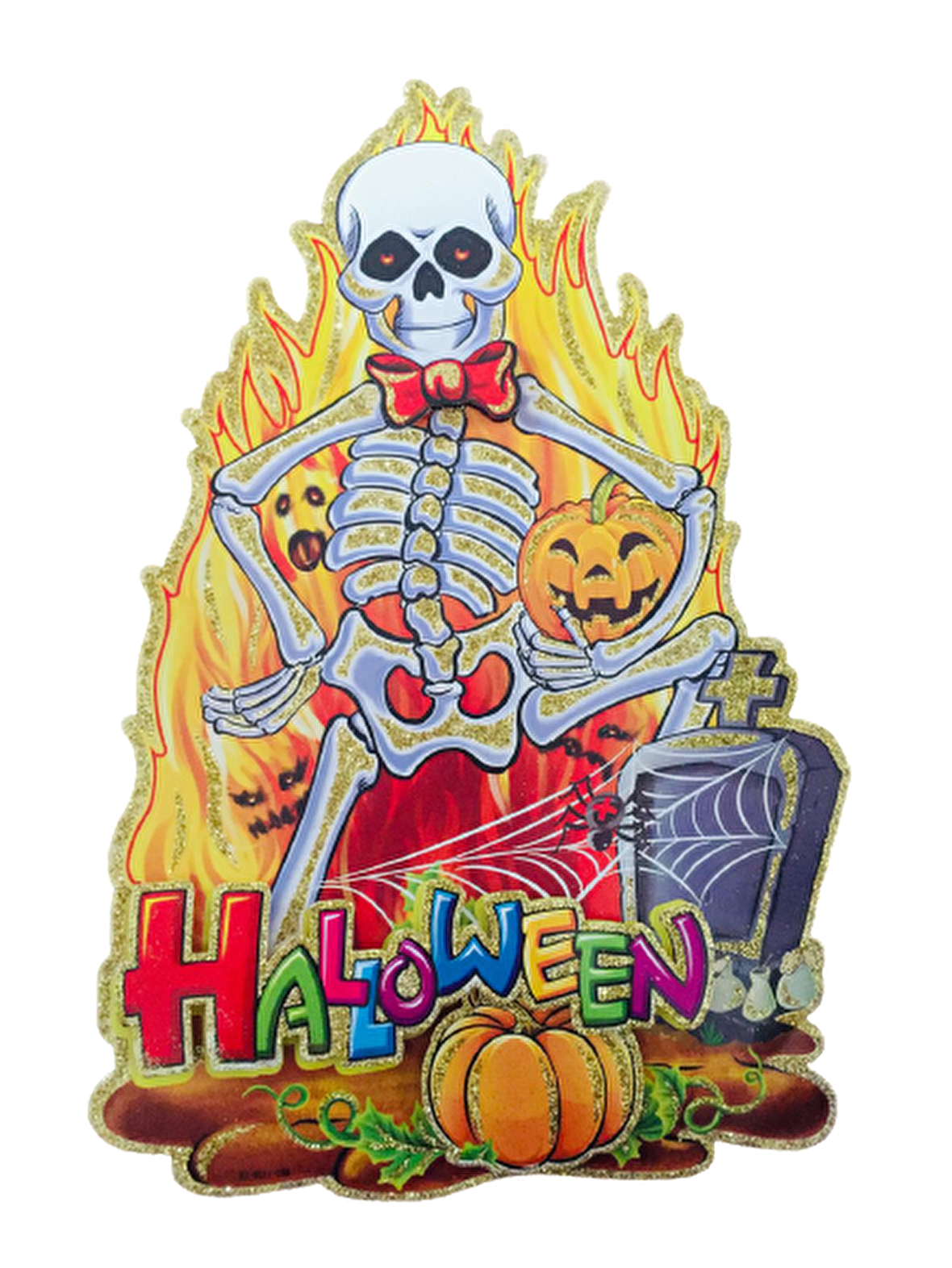 CADILAR BAYRAMI HALLOWEEN SİMLİ POSTER İSKELET MODELİ 46CM X 30CM