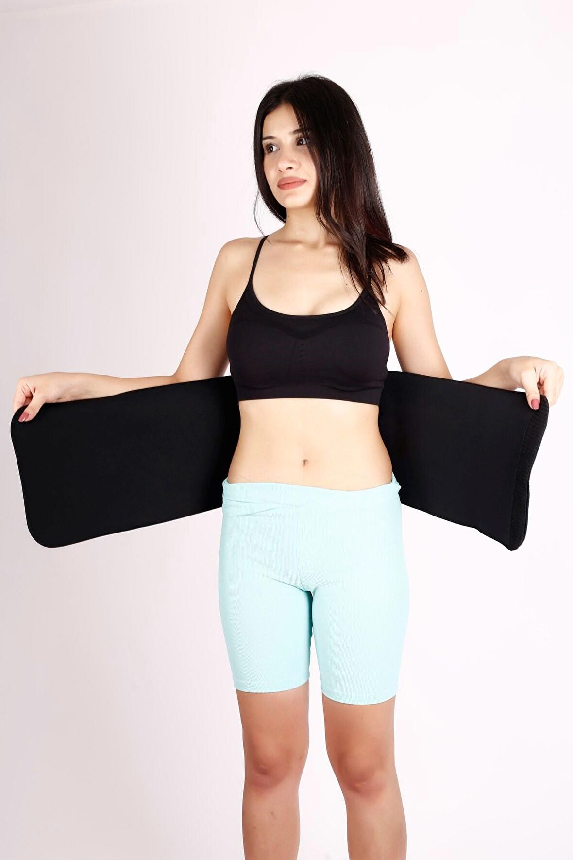 Tosima  25 x 110 Cm Neopren Bel Korsesi Termal Sauna Kemer Waist Trimmer Siyah