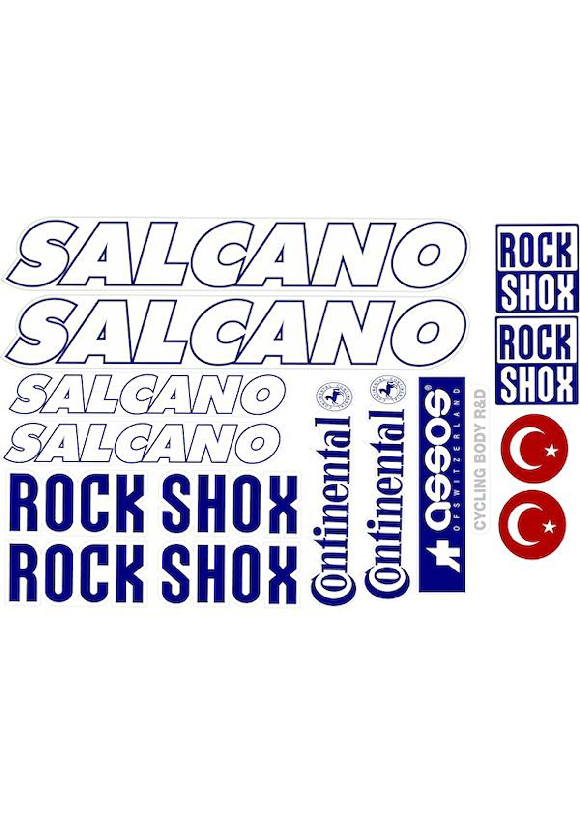 Salcano Bisiklet Sticker Etiket Seti Mavi A4