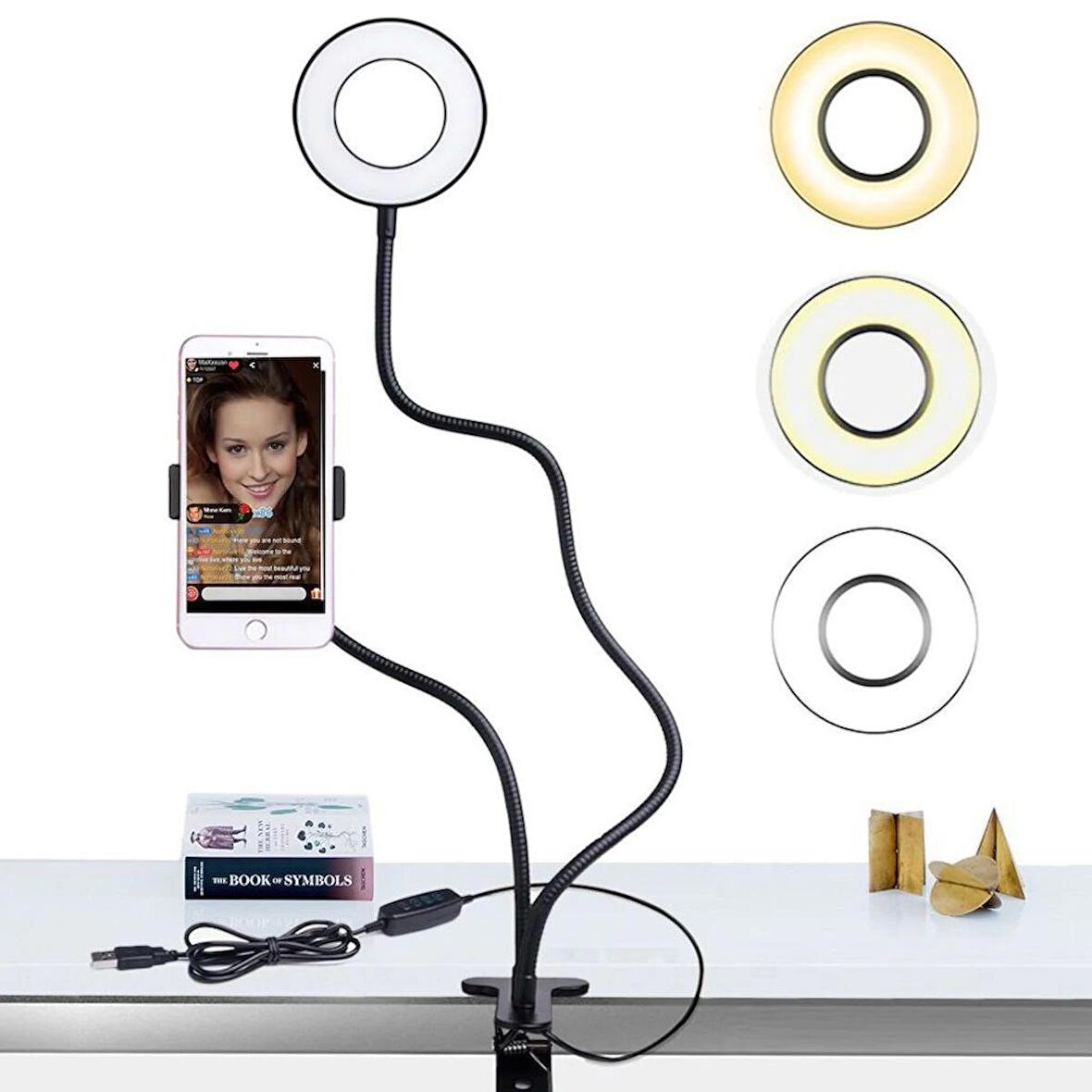 Gaman Led Ring Light Youtuber Light Stüdyo Işığı Akrobat Selfie Led Masa Lambası