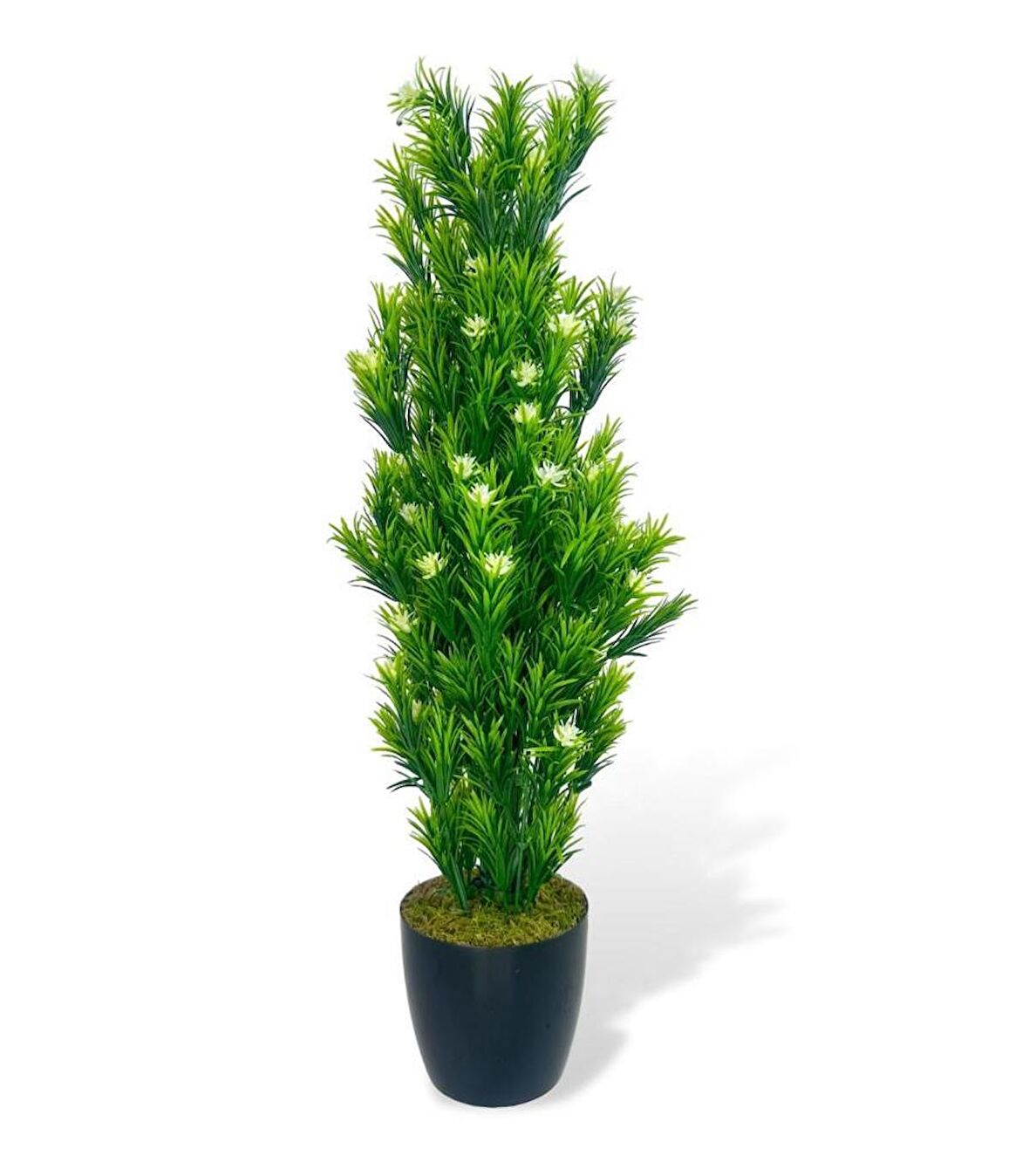 Yapay Çiçek Siyah Saksıda Rosemarystar Yapay Ağaç 55cm