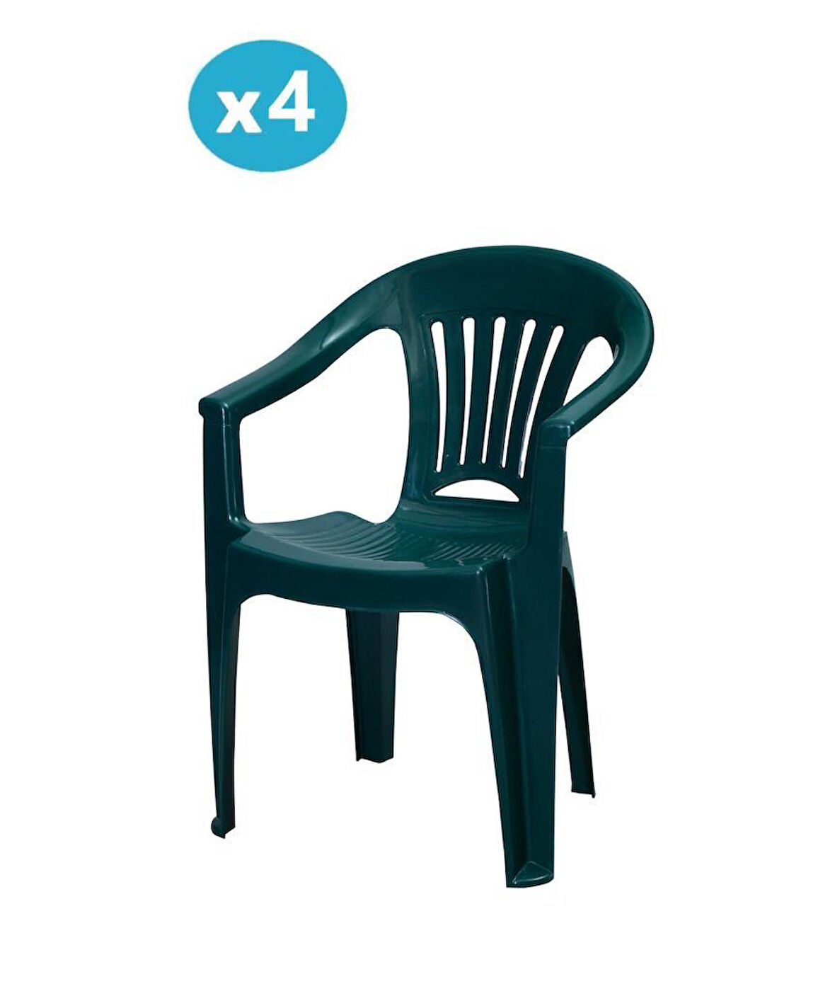 Omnipazar MT-GF141 Zaffiro Plastik Bahçe Balkon Sandalye 4'lü Set 