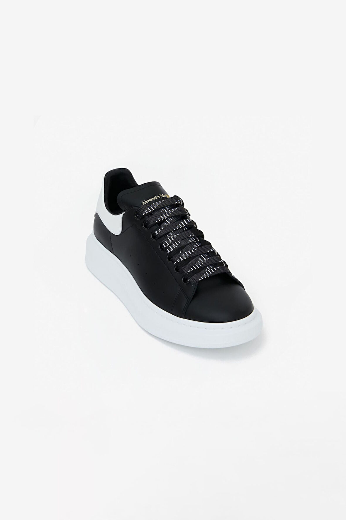 Erkek S.Rubber Kalın Tabanlı Deri Sneakers - Siyah/Beyaz | 43