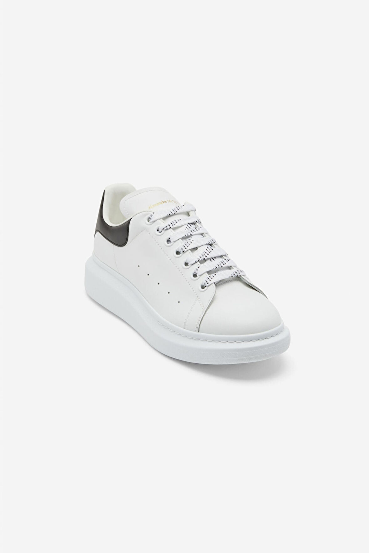 Erkek S.Rubber Kalın Tabanlı Deri Sneakers - Beyaz/Siyah | 42,5