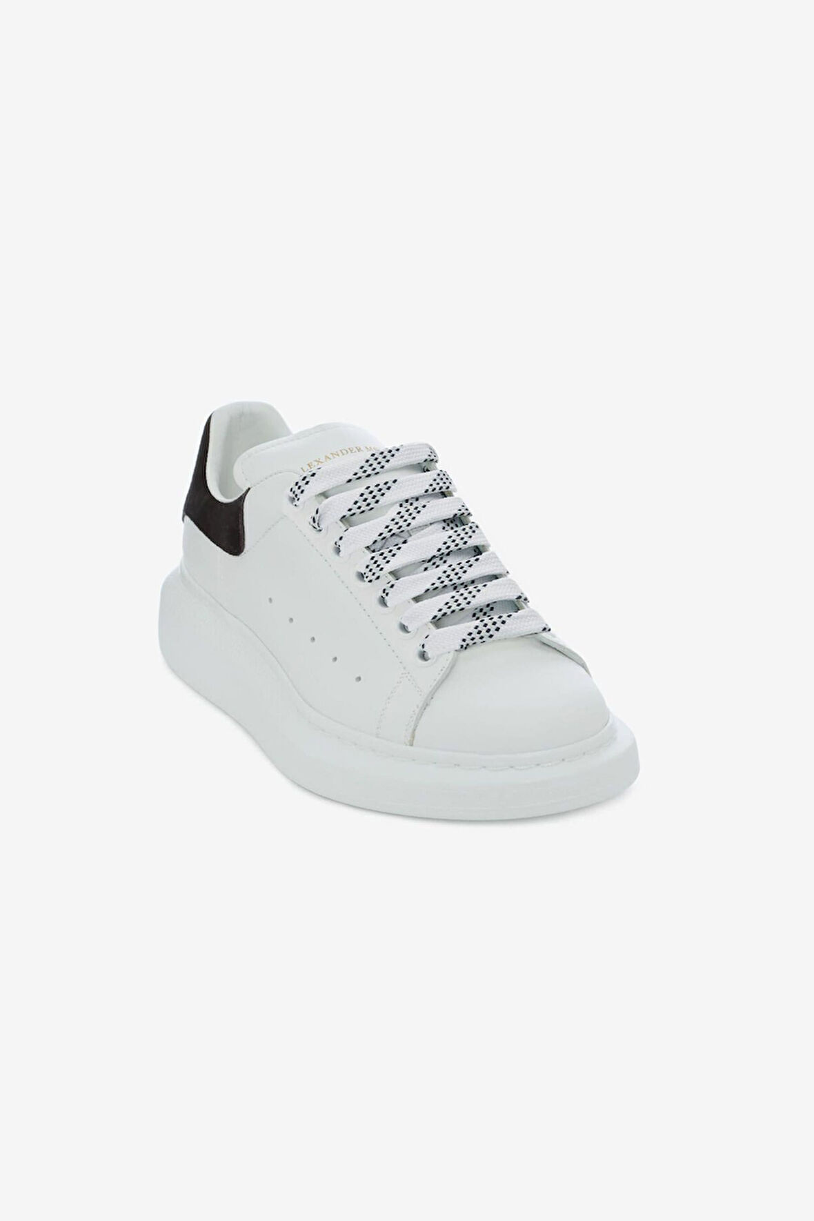 Kadın Kalın Tabanlı Deri Sneakers - Beyaz/Siyah | 40