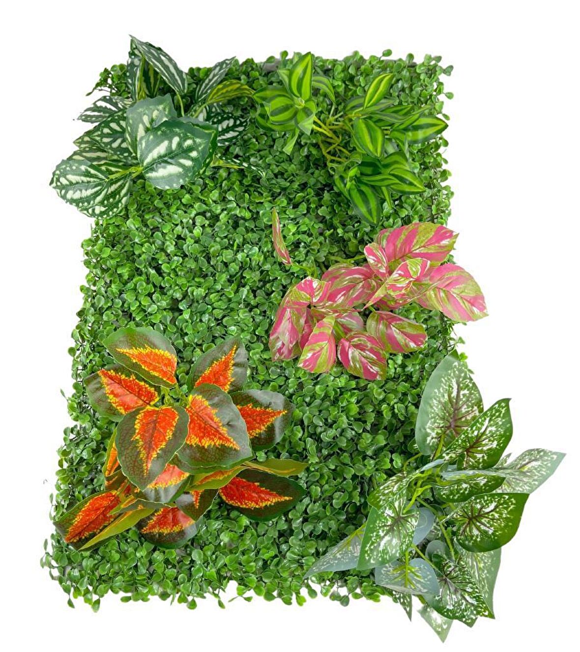Yapay Çiçek Duvar Kaplama Panel Şimşir 40*60 5Demet Yeşil Bitki Dik Duvar Uygulama Çiçeği