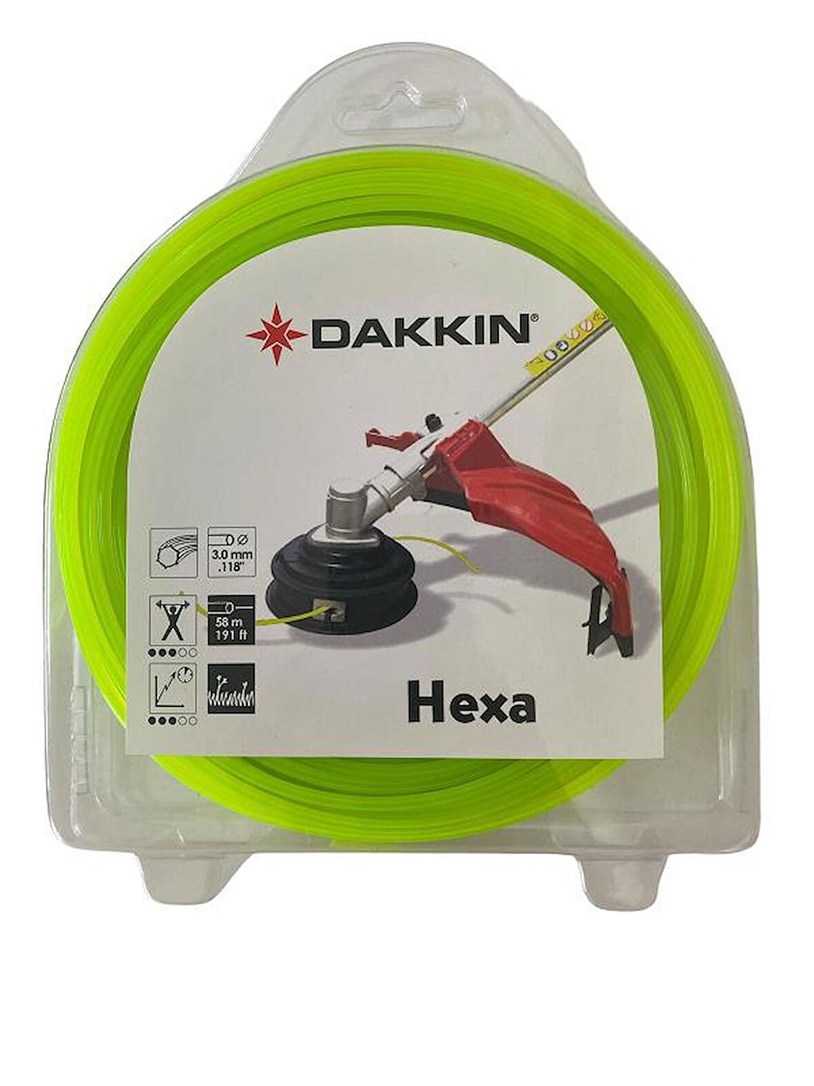 Dakkin Misina Yeşil 6 Köşe 3,00MM 58M