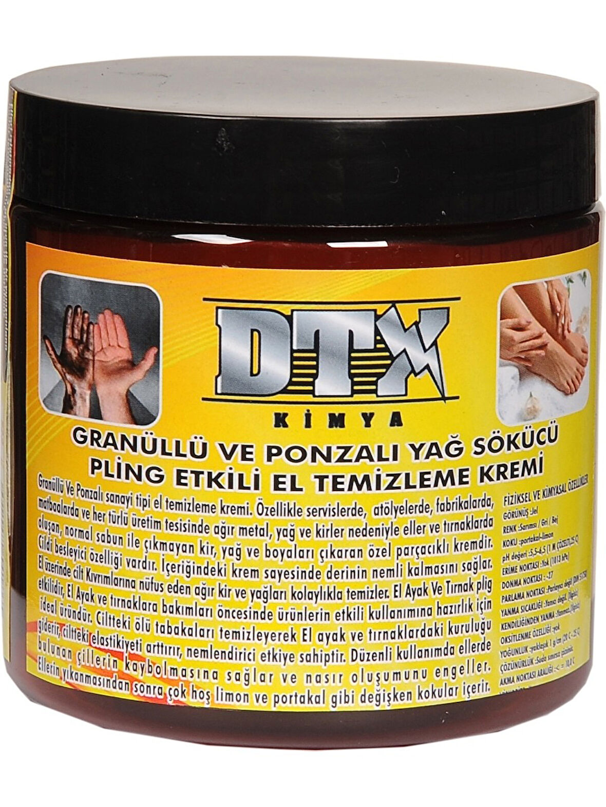 Dtx Kimya Nemlendirici Granüllü ve Ponzalı El ve Ayak Peelingi 500 ml