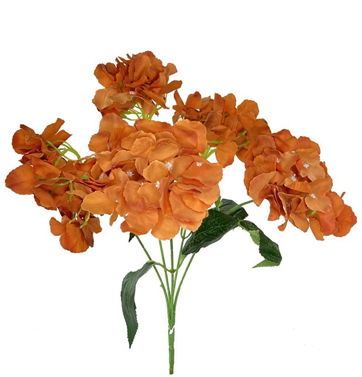 Yapay Çiçek Ortanca Çiçeği Demeti 43 cm Turuncu