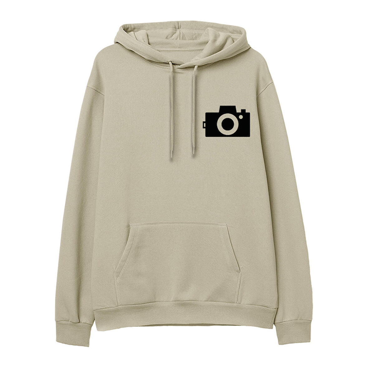 Photograph  Baskılı Krem Hoodie