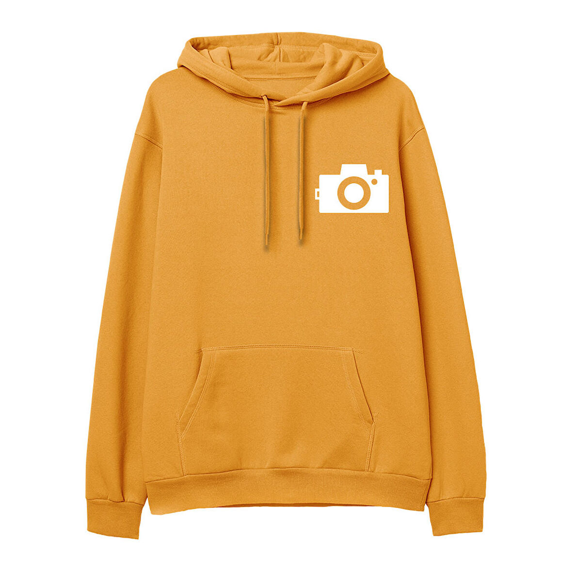 Photograph Baskılı Hoodie-Portakal