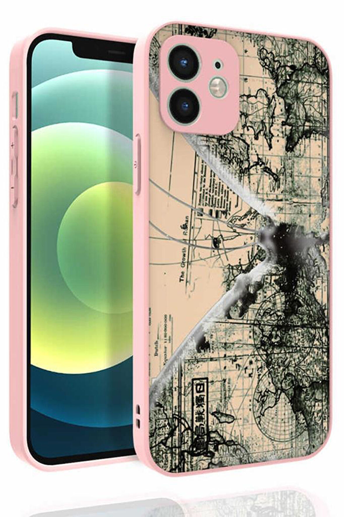 Apple iPhone 12 Kılıf Desenli Kamera Korumalı Nora Silikon Kapak