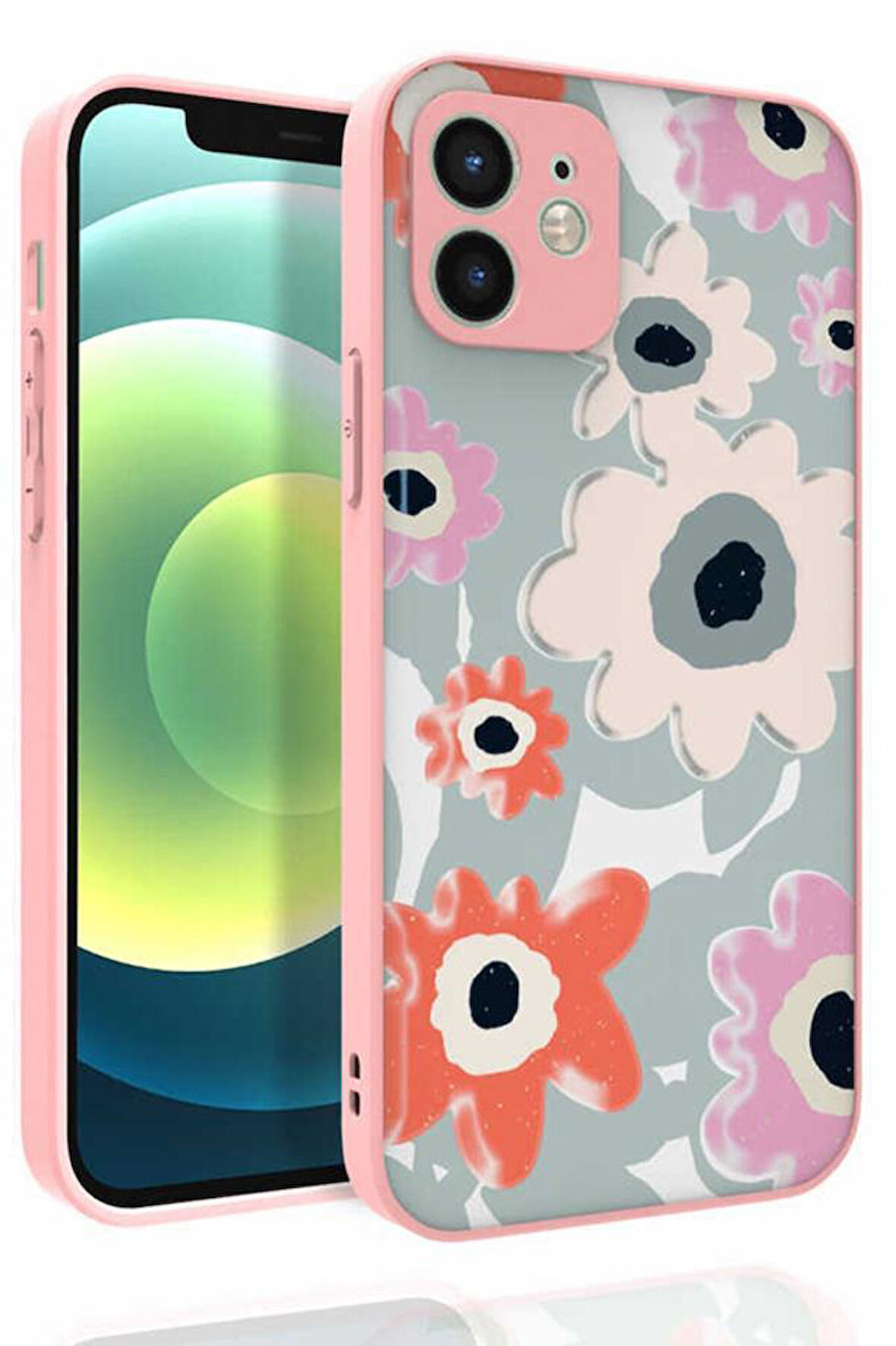 Apple iPhone 12 Kılıf Desenli Kamera Korumalı Nora Silikon Kapak
