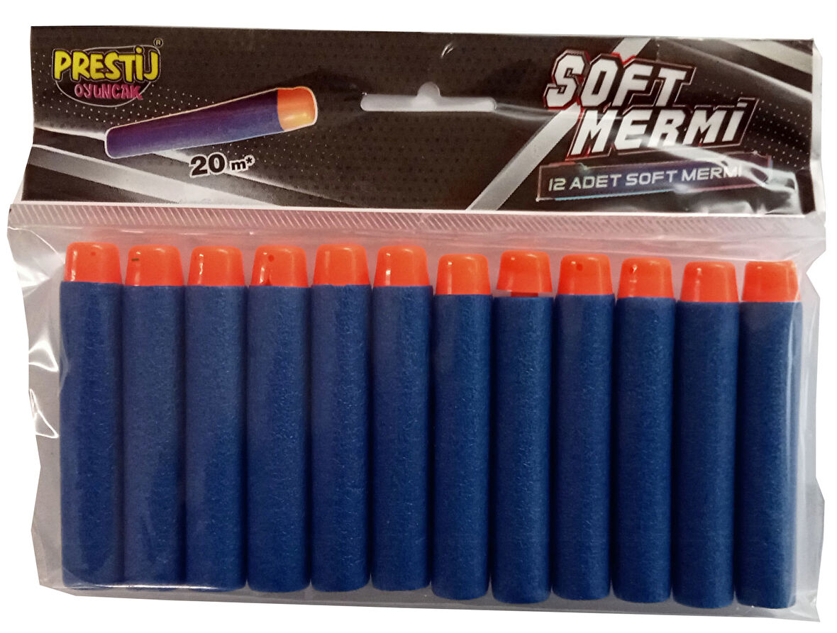 12 Adet Yumuşak Sünger Yeden Nerf Mermisi 7 cm