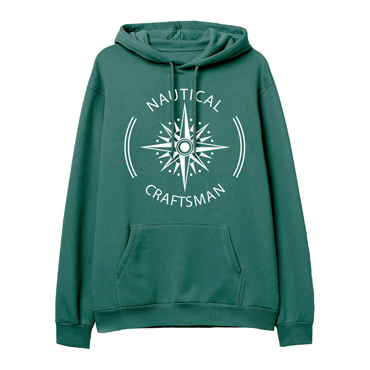Nautical Craftsman  Baskılı Yeşil Hoodie