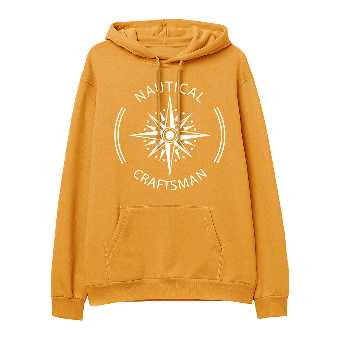 Nautical Craftsman Baskılı Hoodie-Portakal