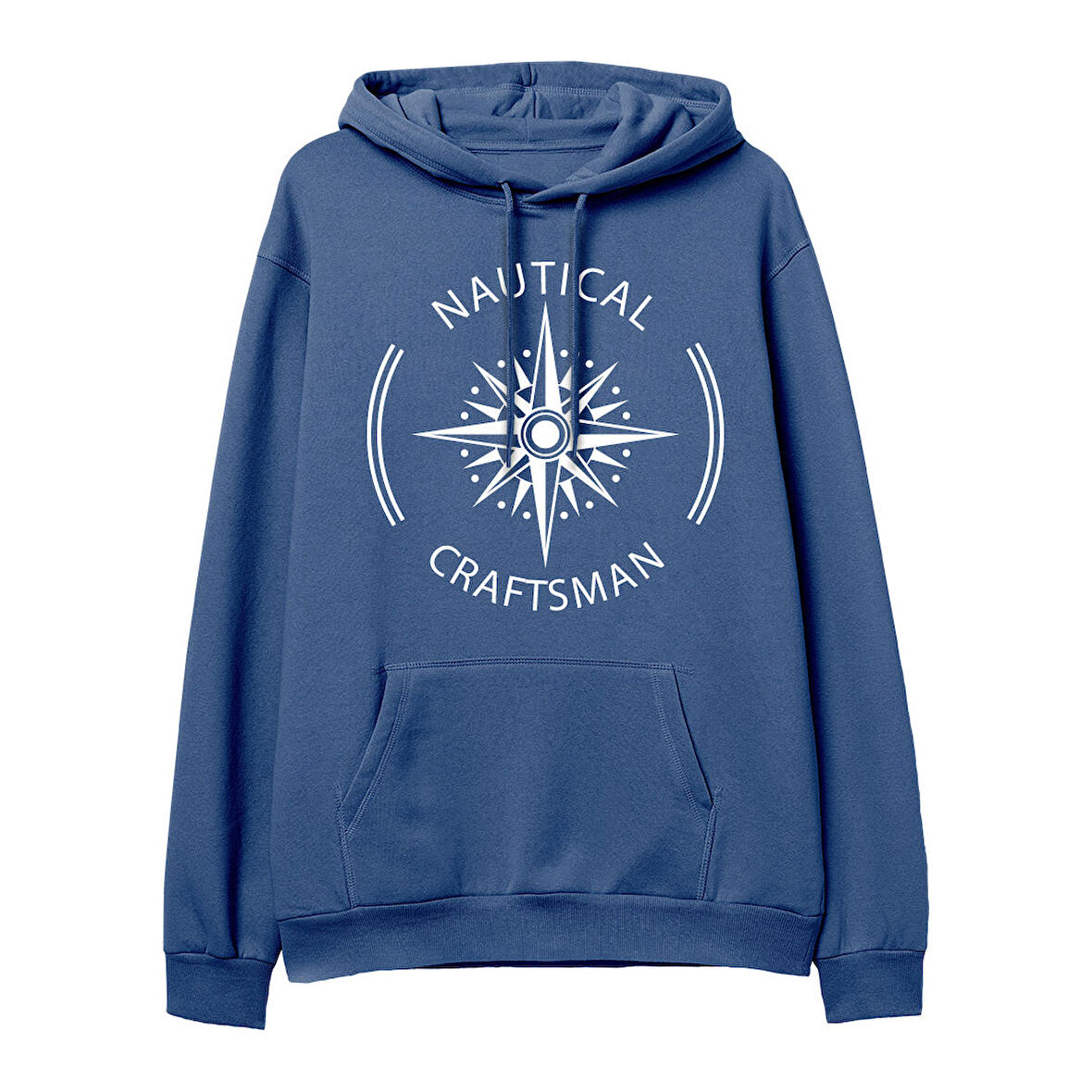 Nautical Craftsman Baskılı Hoodie-Royal Mavi