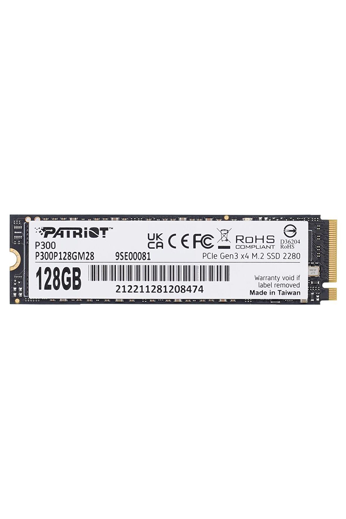 Patriot P300P128GM28 P300 Series 128GB 1600MB/600MB PCIe 2280 M.2 SSD