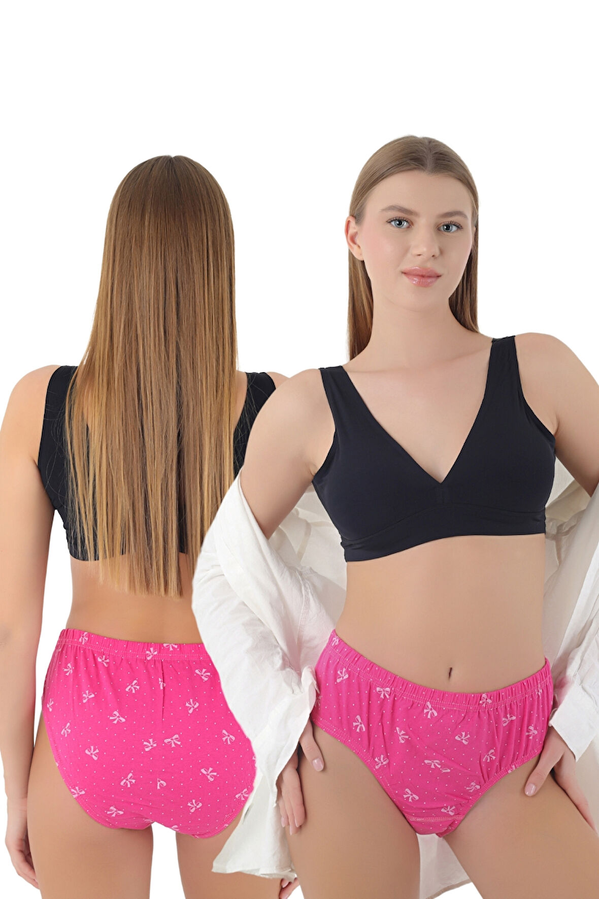 Fiyonk Desenli %100 Pamuk Yüksek Bel Külot – Şıklık ve Doğallık!