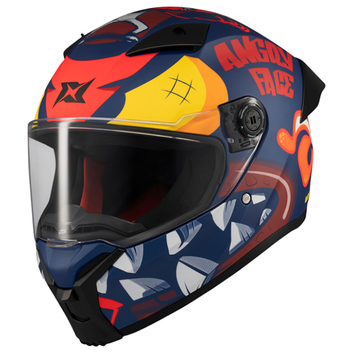 Axxis Kapalı Kask Fenix Angry Face C5 Mat Kırmızı